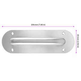 JEUIHAU 2 Pack Pull Push Door Handles, Stainless Steel Sliding Door Handle with Metal Back Plate, Heavy Duty Pull Handle for Gate Handle Toilet Door Pull Plate Wooden Cabinet Cupboard, Screws Included