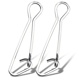 AMYSPORTS Line Connector Fishing Snap Stainless High Strength Snaps Swivels Saltwater Quick Change Fishing Snap Clip Freshwater White Nickel 100pcs 77lbs