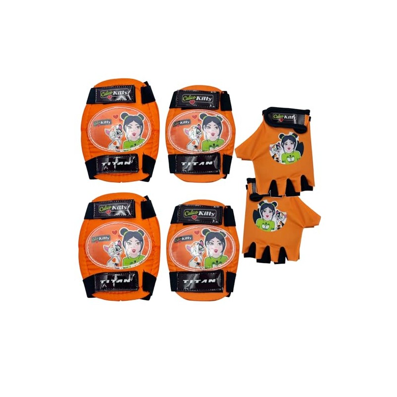 Titan Calico Kitty Girls Bike & Skate Protective Pad Set