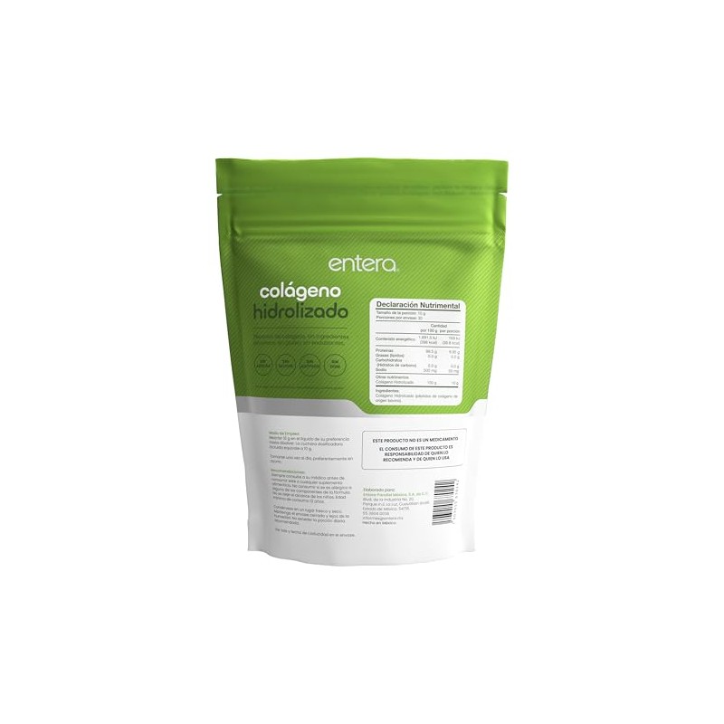 Entera | Colágeno Hidrolizado 300 g en Polvo | Péptidos