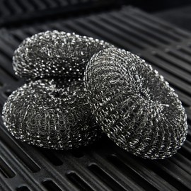 Grillstream Barbecue Scouring Brush Head Replacements Heads, Durable Steel Pads for Tough, Deep Clean, Pack of 3