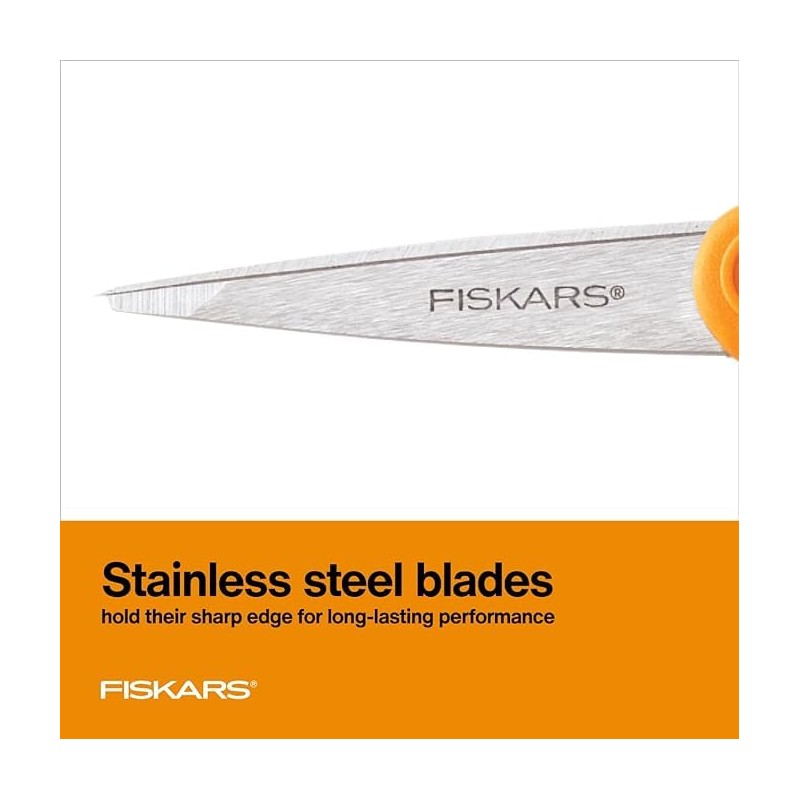 Fiskars Premier No. 5 Micro-Tip Orange-Handled Fabric Scissors - Double