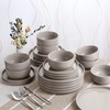 HaWare Stoneware Dinnerware Sets, 24-Piece Plates and Bowls Set for