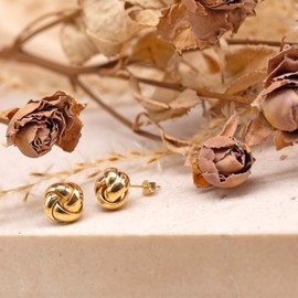 Carissima Gold Women's Yellow Gold 10 mm 4 Way Knot Stud Earrings, 9ct Gold, No Gemstone