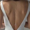 Gold Back Necklace For Backless Dress Silver CZ Bridal Background