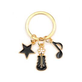 Keychain, Music Keychain, Black and White Musical Instrument Pendant Design, Gift for Music Lovers, Small Gift for Mother, Son, Daughter, Colleague