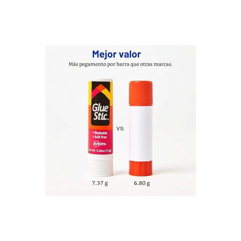 Avery 98095 Pegamento en Barra Glue Stick en Blister, 6