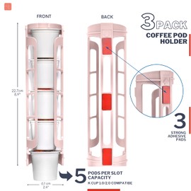 STORAGENIE - Soporte para cápsulas de café Keurig K-cup, montaje lateral K, perfecto para mostradores pequeños (rosa)