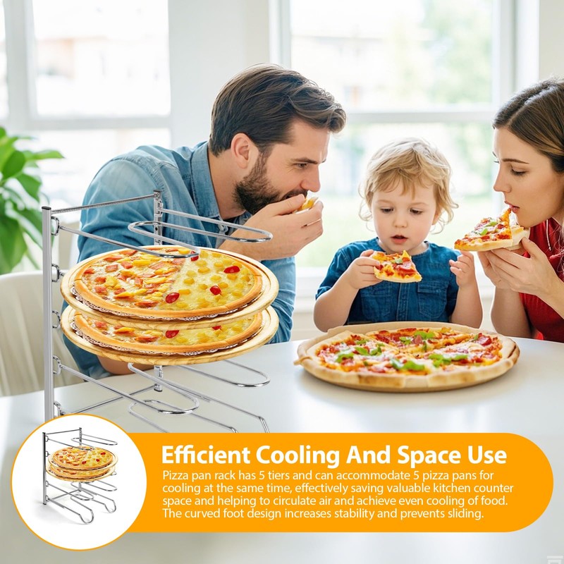 AshKiz Pizza Rack, Pizza Pan Rack, 5 Tier Stainless Steel