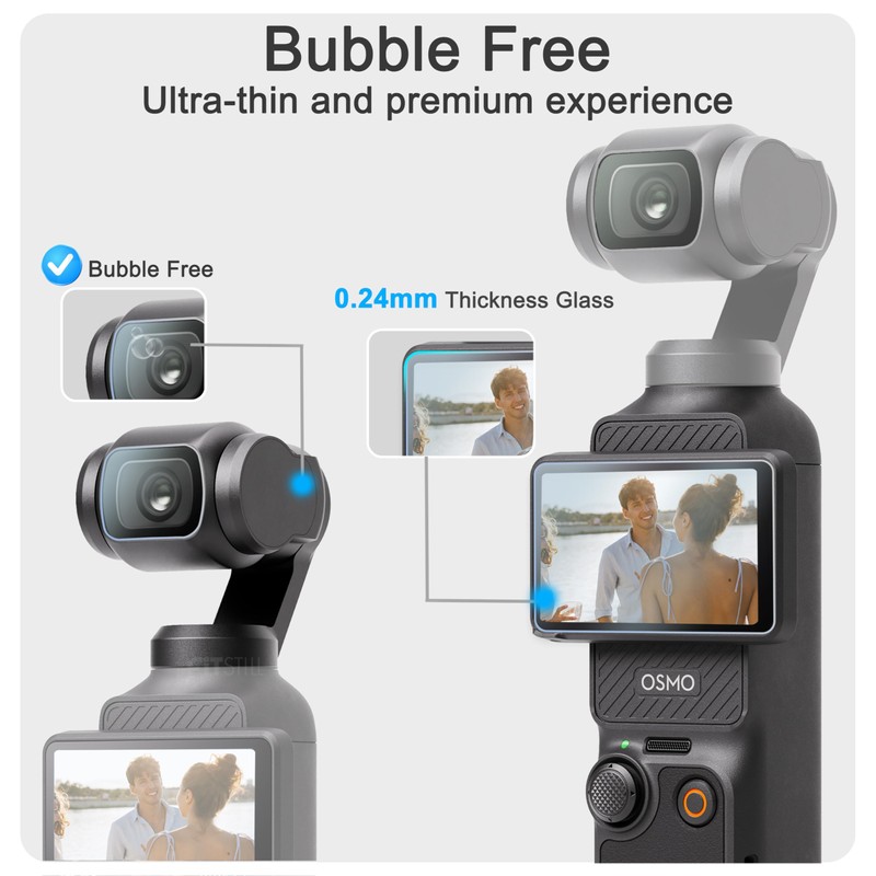 FiTSTILL 6PCS DJI Osmo Pocket 3 Screen Protector,0.24mm 9H Hardness