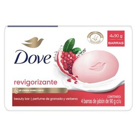 Dove Jabón en Barra Revigorizante Granada y Verbena, para una piel suave y fresca, con 14 de crema humectante 4 pack de 90 gr cu                      