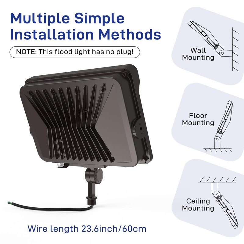 HYPERLITE LED Flood Light with Dusk to Dawn Photocell, 11000LM