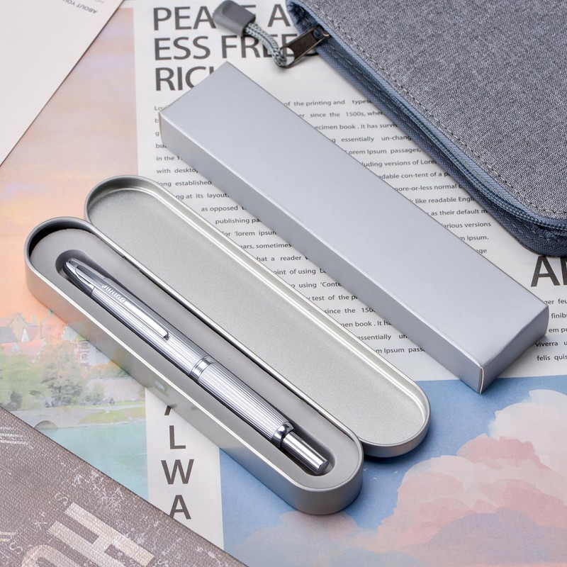 Jinhao 10 Series Press Fountain Pen Brushed Matte Chrome Retractable