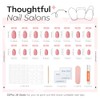 modelones Kit de uñas postizas ovaladas semitransparentes en rosa suave,