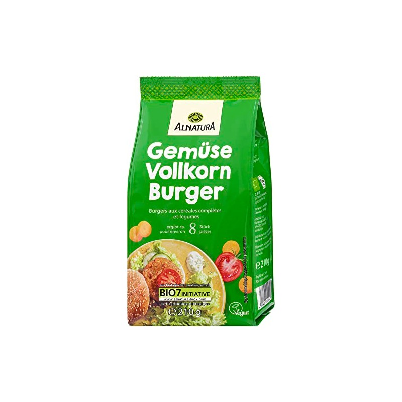 Alnatura Organic Whole Grain Burger Vegetables, 210 g