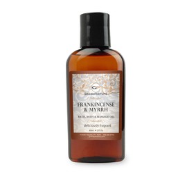 Frankincense & Myrrh Perfumed Bath Body and Massage Oil, Hair Conditioner 2 Oz Travel Size Bottle, by Grand Parfums