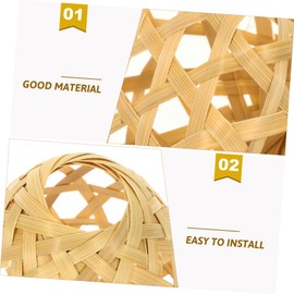 MILISTEN Mini Wicker Lamp Shades Bamboo Pendant Lamp Shade 4pcs Rattan Basket Chandelier Lamp Shade Woven Lampshade