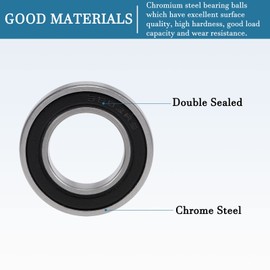 QUARKZMAN 16287-2RS 16 x 28 x 7 mm Ball Bearings x 2 Pieces Chrome Steel Good Wear Resistance for Machines and Tools Double Sealed