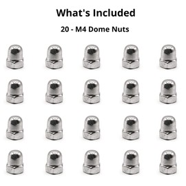M4 (4mm) Dome Nuts Set - Steel Cap Nut - Evelyne (Pack of 20)