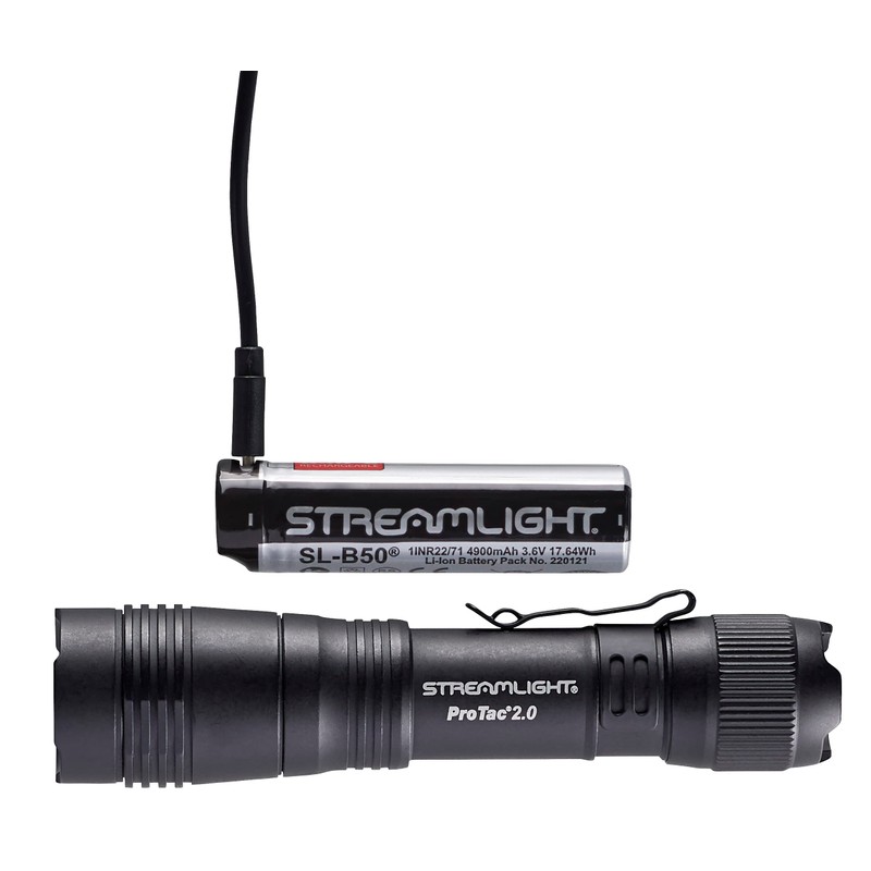 Streamlight 89000 ProTac 2.0 2000-Lumen 17300-Candela Rechargeable Tactical LED Flashlight