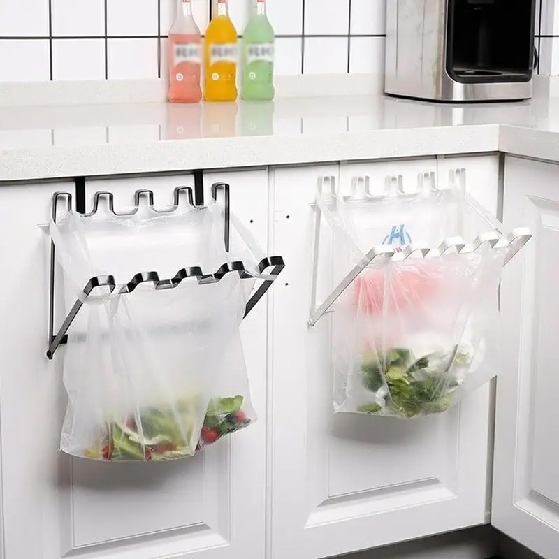 AIMALL 2 PCS Adjustable Wall-Mounted Garbage Bag Holder, Space-Saving Kitchen