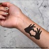 4 x 'Heart Hands' Temporary Tattoos - Water Resistant, Skin-Safe,
