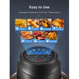 Air Fryer Lid for Instant Pot 6Qt/8Qt, 7 in 1 With LED Touchscreen, Turn Your Pressure Cooker Into Air Fryer in Seconds, Accessories and Recipe Cookbook Included
