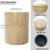 4.55" Travertine Qtip Swab Holder Easy-Lift Lid Bathroom Storage Canister