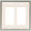 Liberty Hardware 63999 Ceramic Insert Double Decorator Wall Plate, Bisque