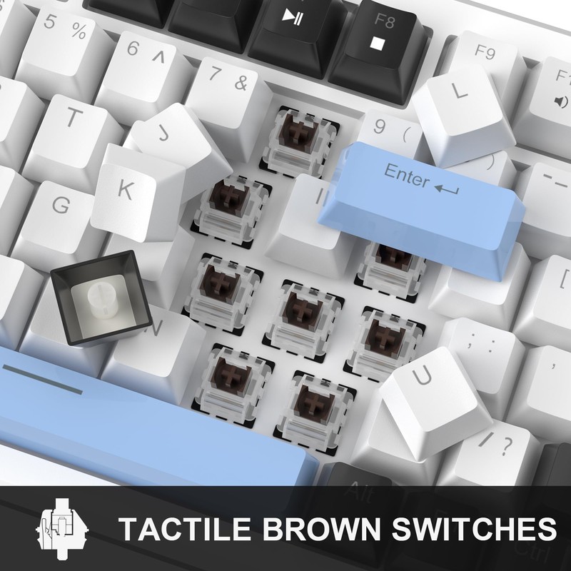 MageGee 75% Mechanical Gaming Keyboard, Compact Blue Backlit Wired Gaming