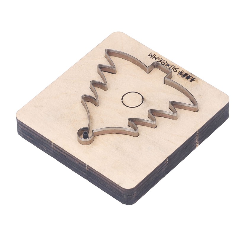 Leather Cutting Die Christmas Tree Alloy Steel and Birch Wood