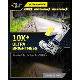 9012 Bulb, Dual Cooling Fan 13X Brightness 6500K Fog Light