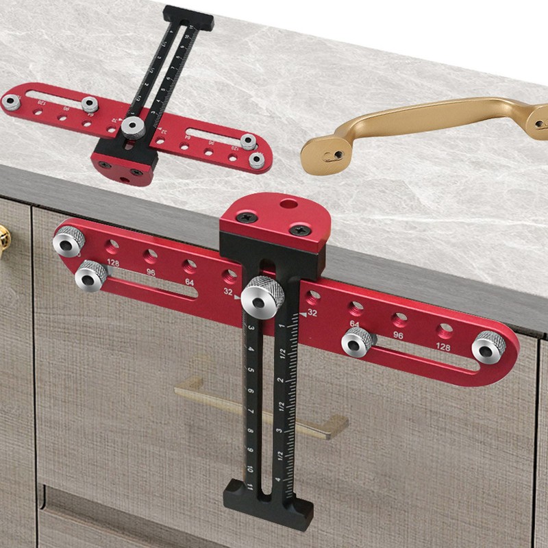 Handle Hole Drill Guide 4mm Cabinet Handle Jig Aluminum Alloy
