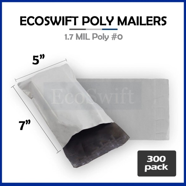 Unbranded/Generic 300 5 x 7 EcoSwift White Poly Mailers Shipping