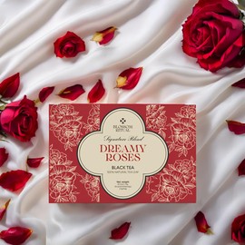BLOSSOM RITUAL Dreamy Roses – Black Tea Loose Leaf – Natural Based Pyramid Tea Bags – 20 Counts – Rose Petal Infused – Bold Floral Black Tea| 2.65oz