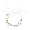 Baluue Beaded Bridal Hair Wreath Headband with Green Leaf and