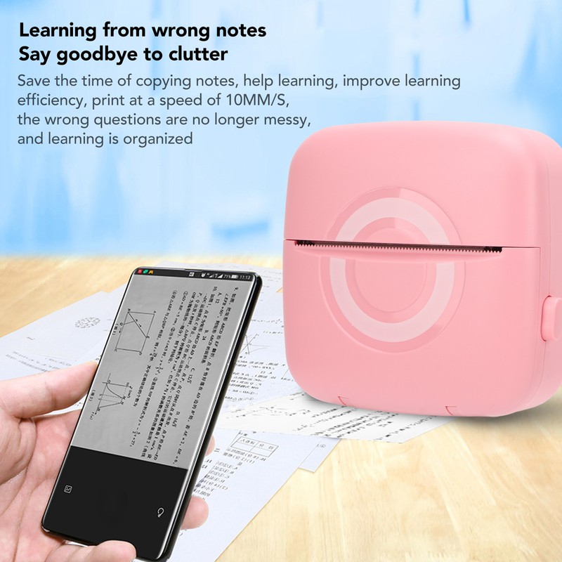 Mini Thermal Printer Bluetooth Portable Handheld Sticker Printer 200DPI USB