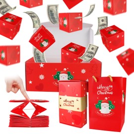 mayace Surprise Box Gift Box for Money, Christmas Surprise Gift Box Explosion, Folding Bouncing Christmas Surprise Gift Box for Money for Birthday Anniversary Christmas, 10 Bounces Boxes