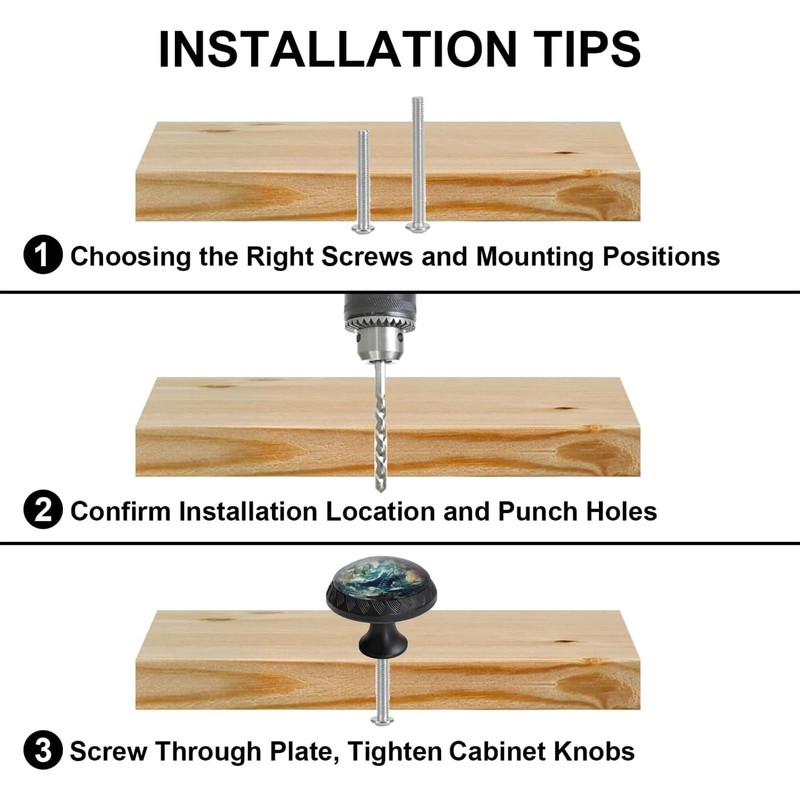 Artinhand 4 Pack Earth Kitchen Cabinet Knobs Round Drawer Pulls