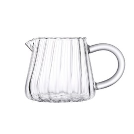 JIEJE Small Glass Pitcher, Glass Milk Pitcher, Glass Creamer Pitcher, Creamer Container (1 Pack)