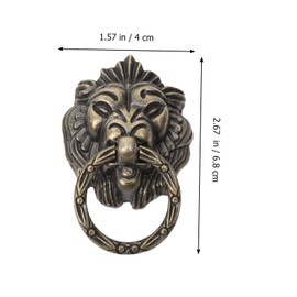 Housoutil 12pcs Vintage Lion Pull Handle Antique Chinese Style Cabinet Door Pulls and Elegant Furniture Accessories for Wardrobe Drawer Cupboard and More