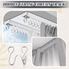 Juexica Ceiling Curtain Double Track Set 3ft-13ft/4 Meter White Double