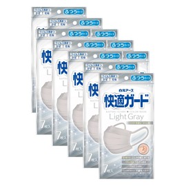 快適ガード マスク ふつうサイズ ライトグレー7枚×10個パック カラーマスク