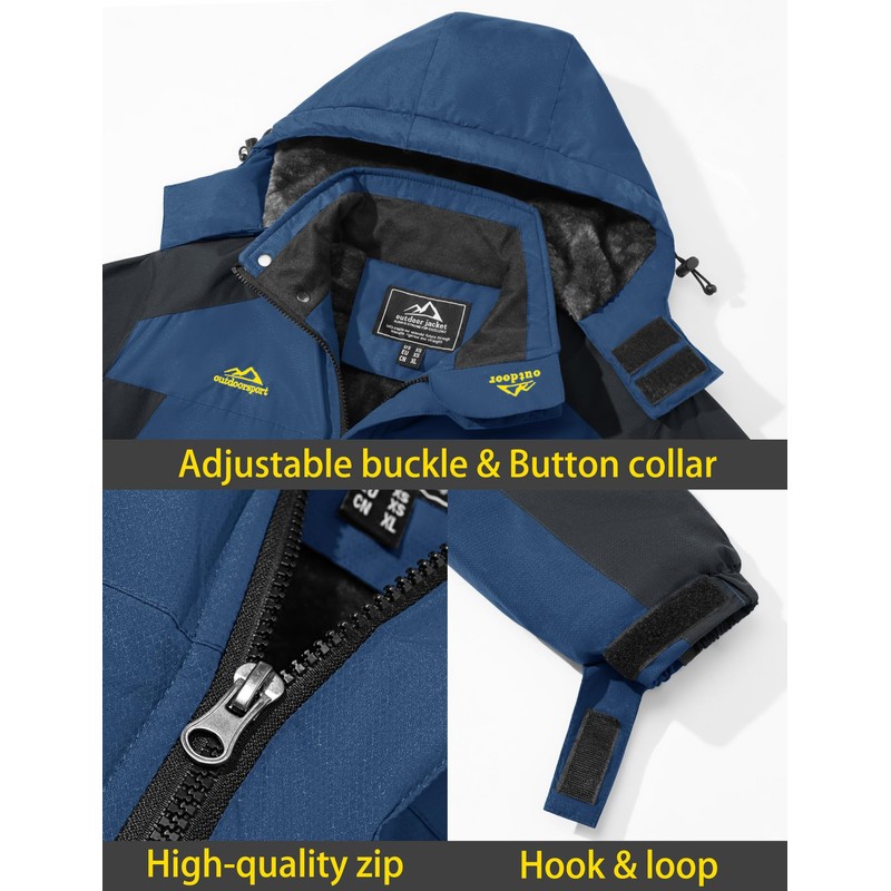 TACVASEN Waterproof Jackets for Men Skiing Jacket Windproof Winter Coats