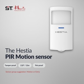 HESTIA Wireless PIR Motion Sensor, Wireless Home Pet-proof Motion Sensor for Hestia Smart Security Alarm System, Wireless Burglar Motion Detector, 110° Wide Detection Wireless Home Alarm System