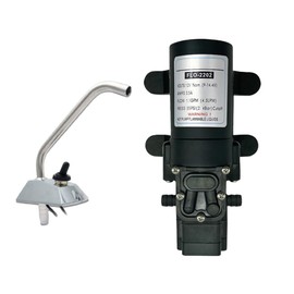 Riloer Water Pump, 12V Pump DC Self-Priming Water Pump High Pressure Self-Priming Caravan for Camper Marine Boat Lawn