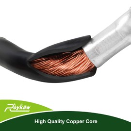 Roykaw Golf Cart Battery Cables for Club Car DS 1995-Up 48 Volt Models, Heavy-Duty Pure Copper Tin-Coated Cable Lugs, Superior Corrosion and Oxidation Resistance, 4 Gauge/5 Pieces Set