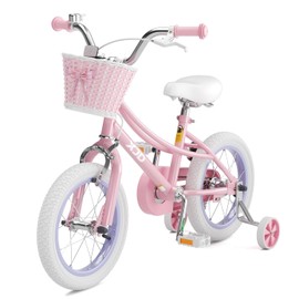 XJD Girls Bike for 3-12 Years Old Girls, 12 14 16 20 Inch Kids Bike with Training Wheels, Adjustable Seat Height, Coaster Brake, Streamers Basket