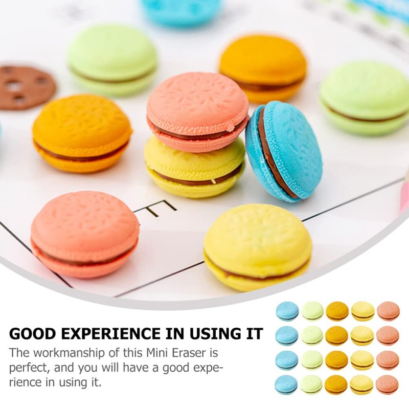 Operitacx 4 Boxes Macaron Erasers Cute Erasers Mini Colourful Erasers
