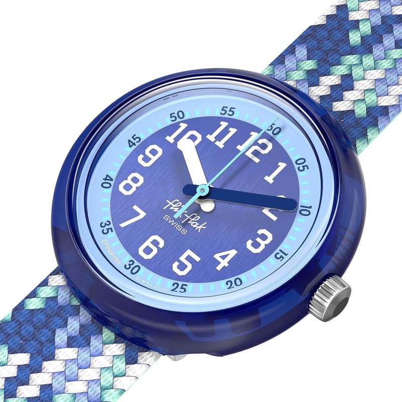 Swatch Frick Flack BRAID IN BLUE FPNP169 Boys Watch, blue